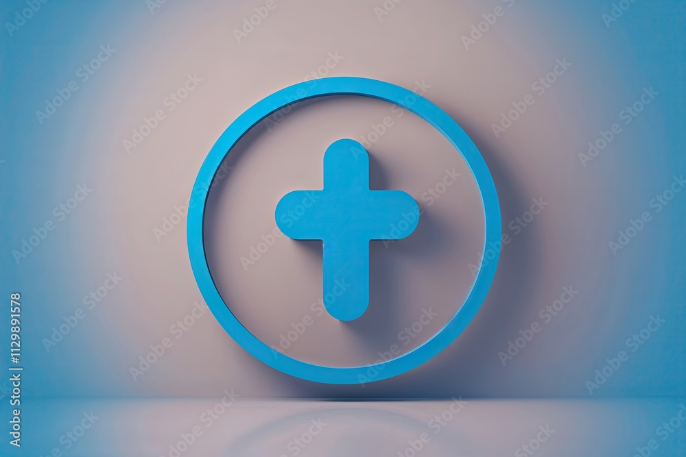Fototapeta premium Light Blue Androgynous Symbol 3D Minimalist Icon Design