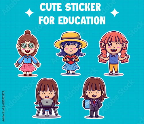 Happy women character vector illustration. Preschooler girl costumed party	