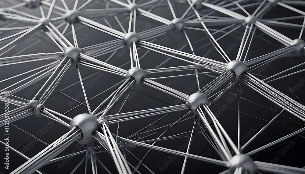 Fototapeta premium Futuristic Silver Abstract Wireframe Technology Background