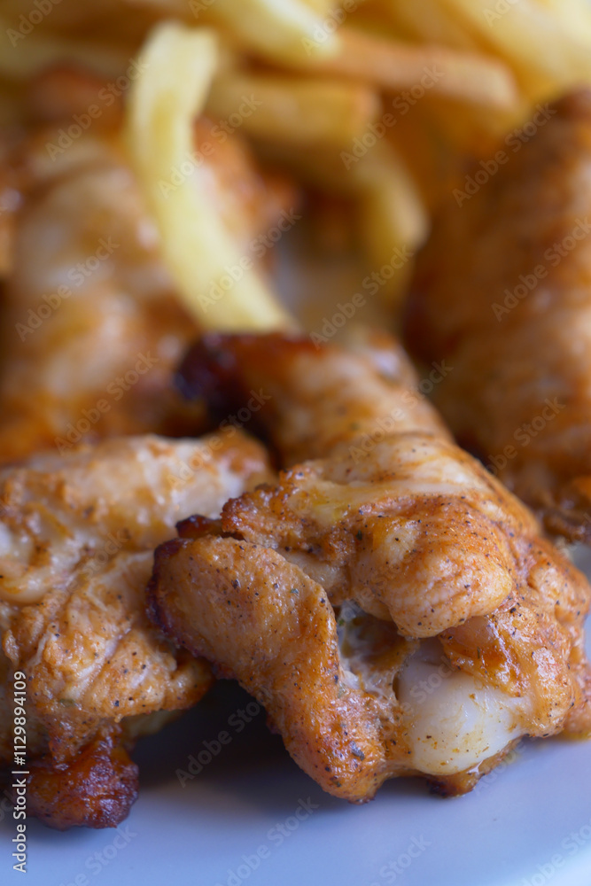 Typical dish of chicken wings on a plate Typical dish of chicken wings on a plate