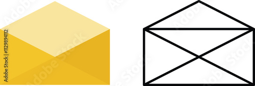 Envelope letter icon in flat and outline style. E-mail concept illustration. Message vector