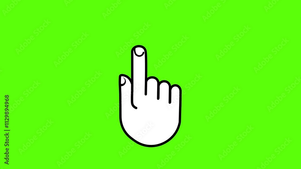 Click Hand Isolated on Green Background (Chroma key). Internet Cursor Animation with Many Different taps, press here concept Click Hand Isolated on Green Background (Chroma key). Internet Cursor Animation with Many Different taps, press here concept