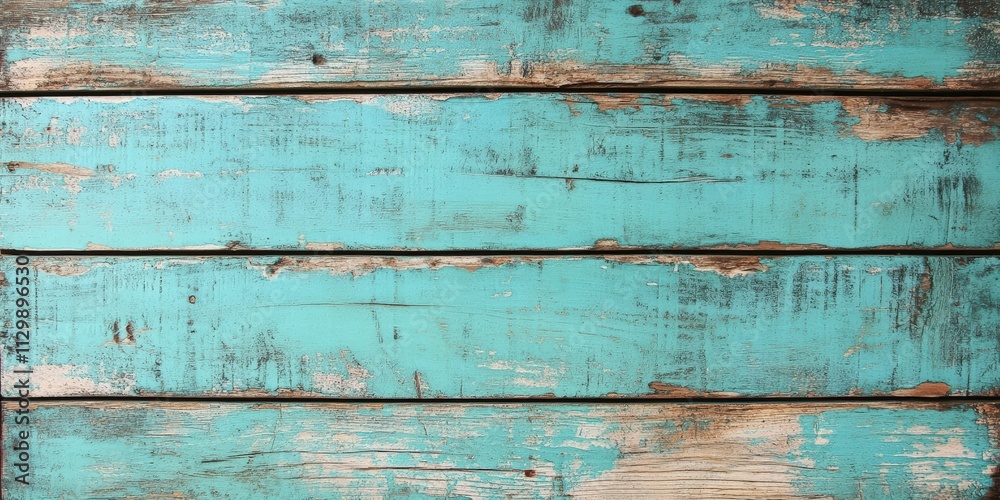 Detailed Close-up of Weathered Turquoise Wood Plank Showing Unique Textures and Natural Character in a Rustic Setting Detailed Close-up of Weathered Turquoise Wood Plank Showing Unique Textures and Natural Character in a Rustic Setting