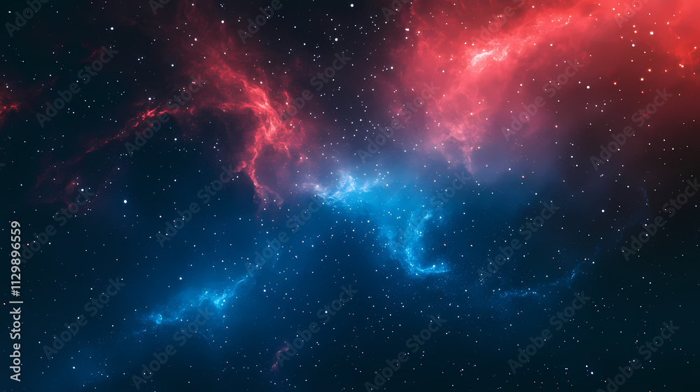 Beautiful aurora borealis in the sky, blue and red colors. Aurorae. Illustration Beautiful aurora borealis in the sky, blue and red colors. Aurorae. Illustration