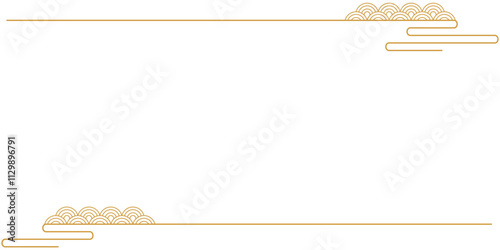 Chinese style cloud and line frame vector design for Chinese New Year