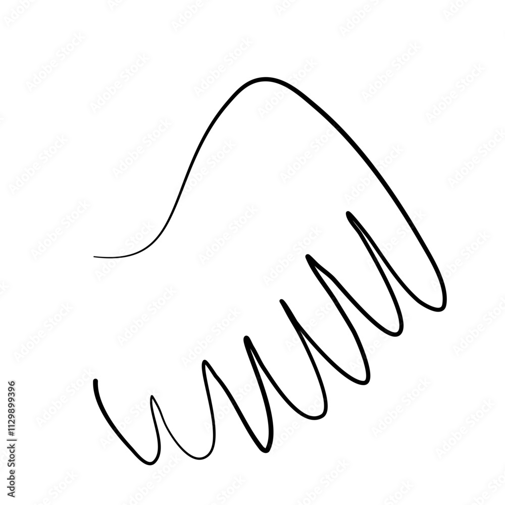 Fototapeta premium Doodle outline sketch angel wings