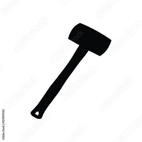 Simple hammer vector icon isolated on a white background. Minimalist and clean design, perfect for various design and industrial purposes