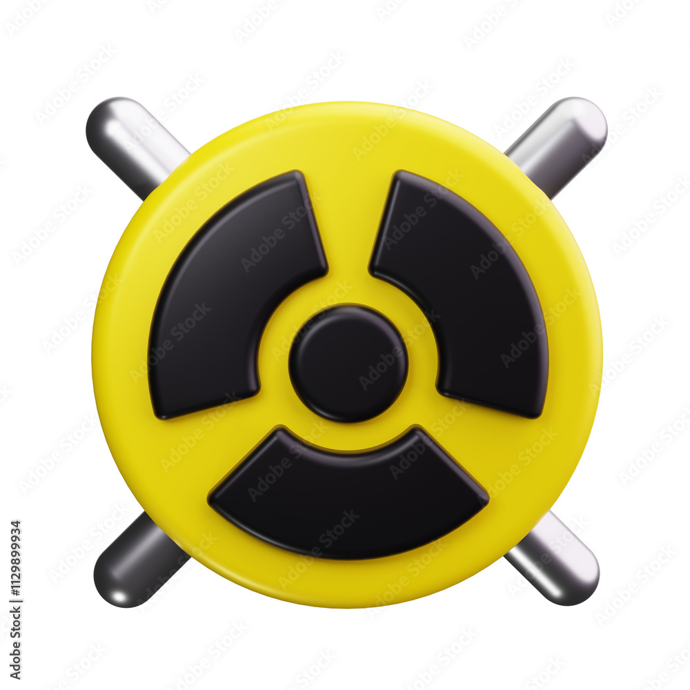 Radiation Symbol with Circle 3d Render Icons Radiation Symbol with Circle 3d Render Icons