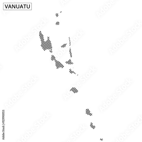 Vanuatu map outline showcasing the geographical features and island locations