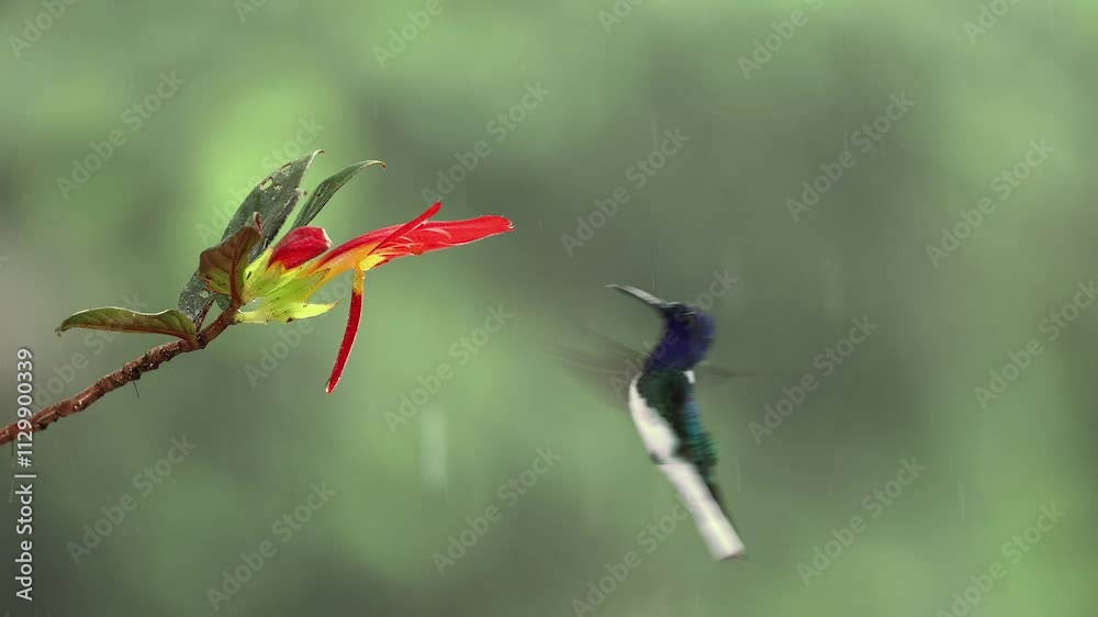 A hummingbird in the rainforest of Costa RIca 