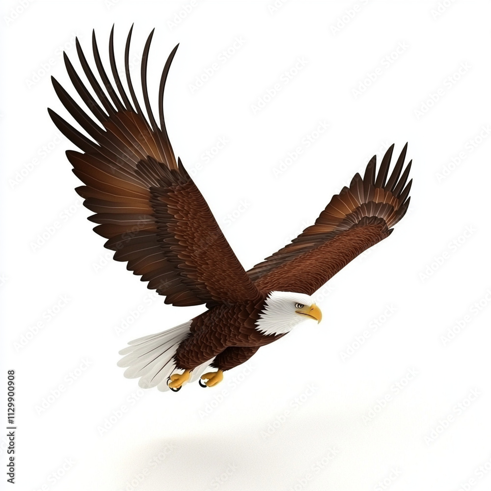 Fototapeta premium majestic bald eagle soaring gracefully with outstretched wings