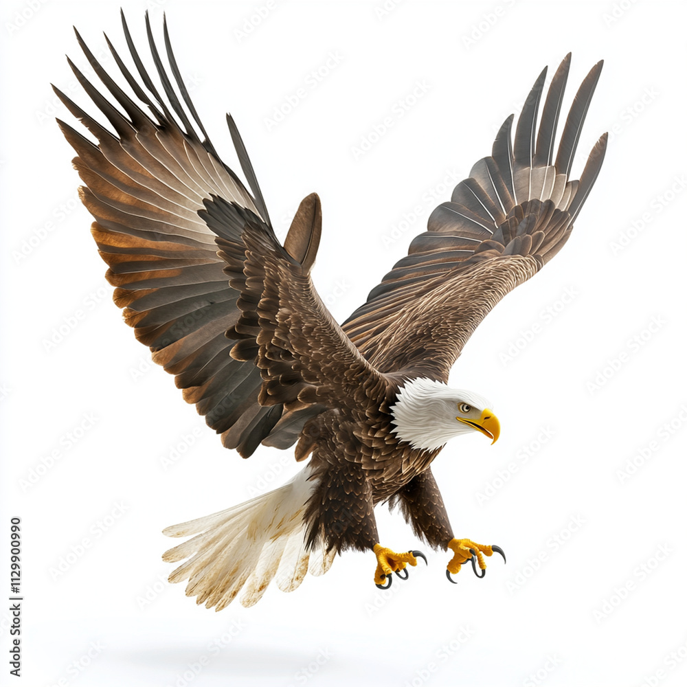 Obraz premium majestic American bald eagle soaring gracefully with outstretched wings