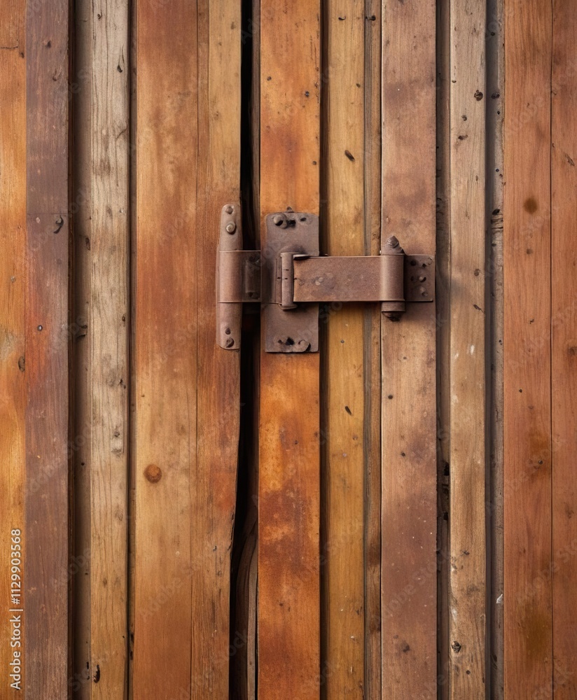 Rusty door hinge on wooden door surface with dust and dirt, abandonment, forgotten, dusty Rusty door hinge on wooden door surface with dust and dirt, abandonment, forgotten, dusty