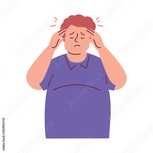 Obese Man Suffering from Headache