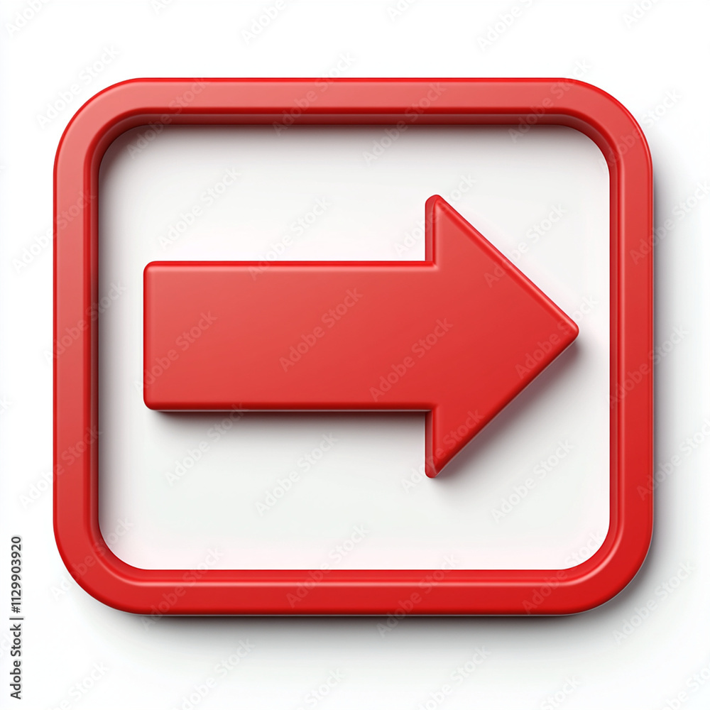 red arrow icon in square frame, perfect for directional guidance red arrow icon in square frame, perfect for directional guidance
