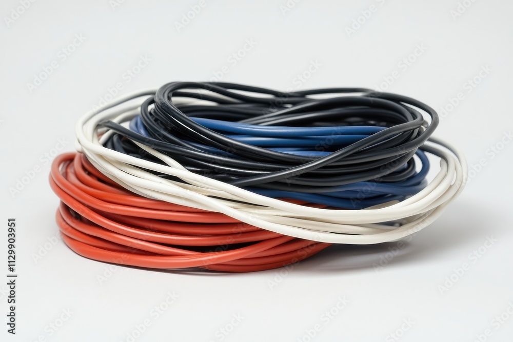 Coiled Wires on Clean White Background Coiled Wires on Clean White Background