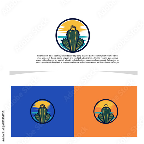 Wallpaper Mural elegant prickly pear cactus, symbolizing holistic care , arizona logo vector template for your company Torontodigital.ca
