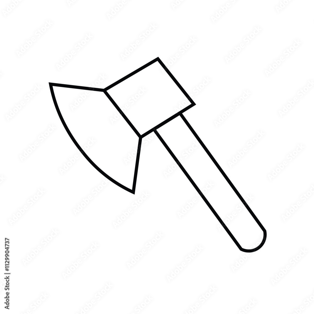 Axe in an isolated vector illustration, with a simple hand-drawn style. Suitable for cutting tool icons, graphic design projects, and animated character designs Axe in an isolated vector illustration, with a simple hand-drawn style. Suitable for cutting tool icons, graphic design projects, and animated character designs