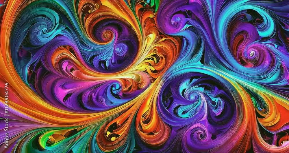 Abstract swirling vibrant colors painting. Abstract swirling vibrant colors painting.