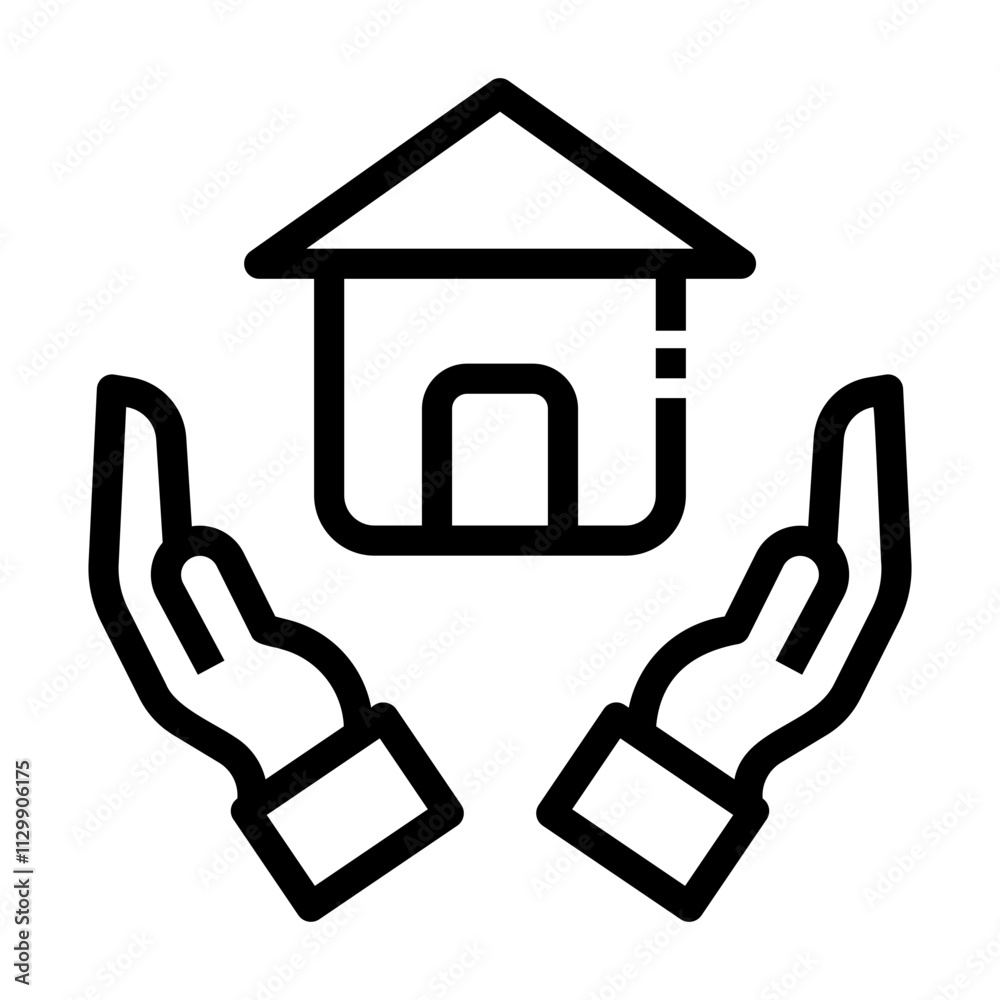 Fototapeta premium home insurance Line Icon