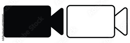 Video icon vector. Video camera icon, cinema, movie icon vector. Play button sign. Video camera icon. Video camera icon for streaming. Vector Illustration.