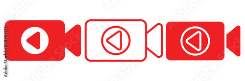 Video camera icon. Video call icon set. Camera Icons. Movie Sign. Video streaming , facetime symbol. Vector illustrator.