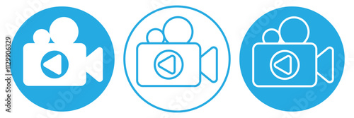 Video camera icon. Video call icon set. Camera Icons. Movie Sign. Video streaming , facetime symbol. Vector illustrator.