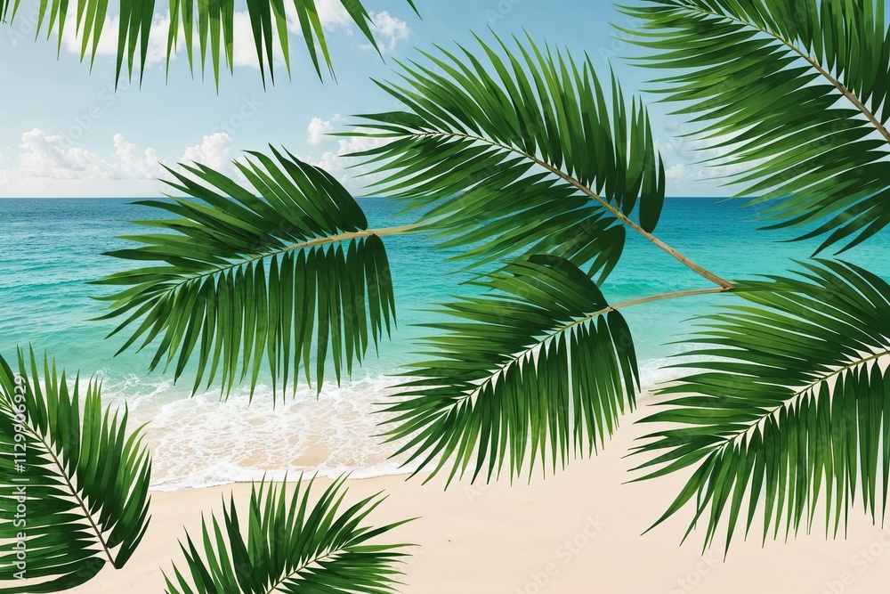 Tropical Palm Leaf Art for Coastal Paradise Aesthetic Tropical Palm Leaf Art for Coastal Paradise Aesthetic