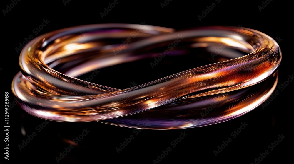 A mesmerizing macro shot of swirling, glass-like ribbons in a prismatic spectrum, set against a stark black background A mesmerizing macro shot of swirling, glass-like ribbons in a prismatic spectrum, set against a stark black background