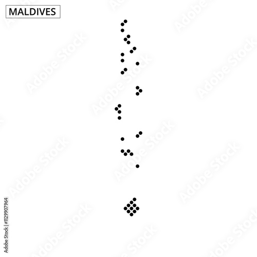 Maldives illustrated map showcasing unique island formations and turquoise waters