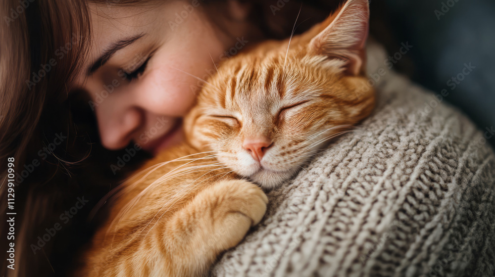 A senior cuddling a therapy cat, enjoying the therapeutic benefits of companionship and reduced anxiety. A senior cuddling a therapy cat, enjoying the therapeutic benefits of companionship and reduced anxiety.