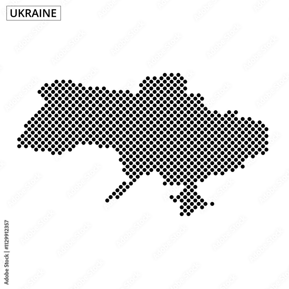 Ukraine outline map filled with dot pattern showcasing geographical features clearly Ukraine outline map filled with dot pattern showcasing geographical features clearly