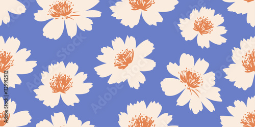 seamless patterns floral pastel background , Hand drawn flowers illustration. fabric, wallpaper, covers, cards, wall art, posters and decoration.	
