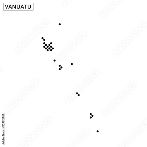 Vanuatu map outline showcasing the geographical features and island locations
