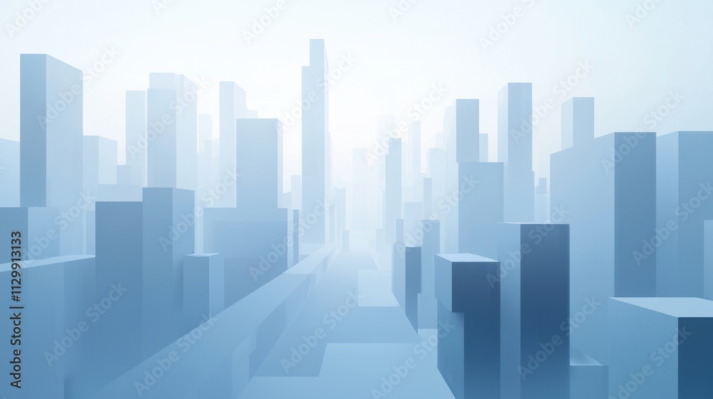 A minimalist cityscape with clean, simple lines, designed as a background for an endless mobile runner game A minimalist cityscape with clean, simple lines, designed as a background for an endless mobile runner game