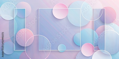 Pastel Circles and Geometric Shapes Abstract Background Design