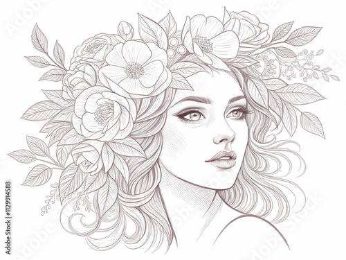 portrait of a woman with flowers