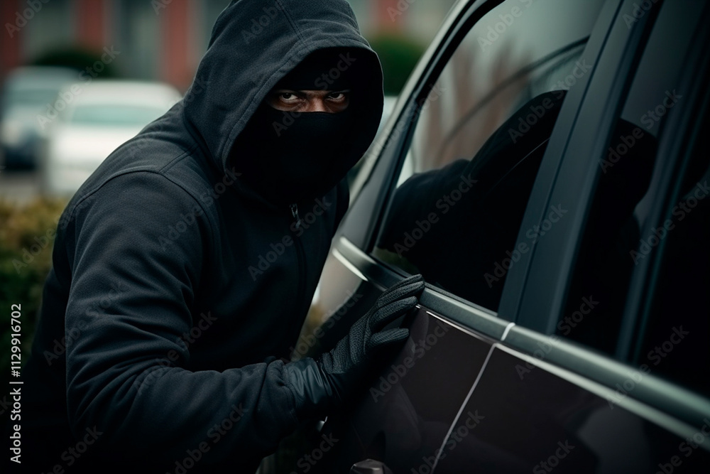 Car theft in progress with a focus on the importance of protection and vehicle tracking systems. Car theft in progress with a focus on the importance of protection and vehicle tracking systems.
