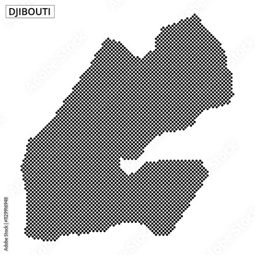 Geographical representation of Djibouti highlighting major features