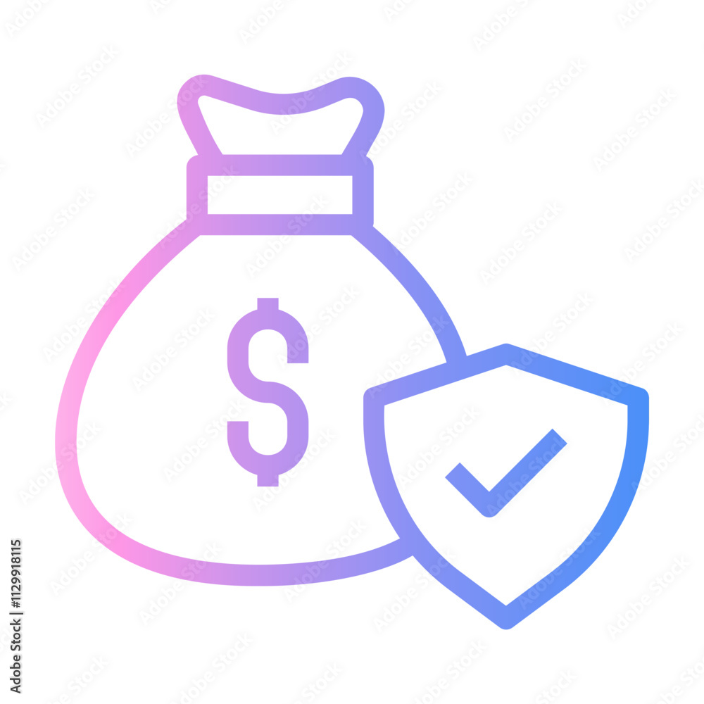 investment insurance Line Gradient Icon investment insurance Line Gradient Icon