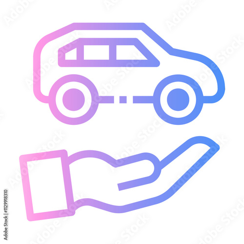 car insurance Line Gradient Icon