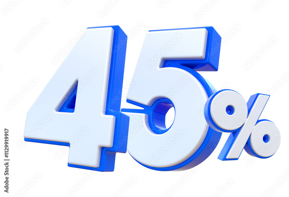 45 Percent Discount Off Blue Number 45 Percent Discount Off Blue Number