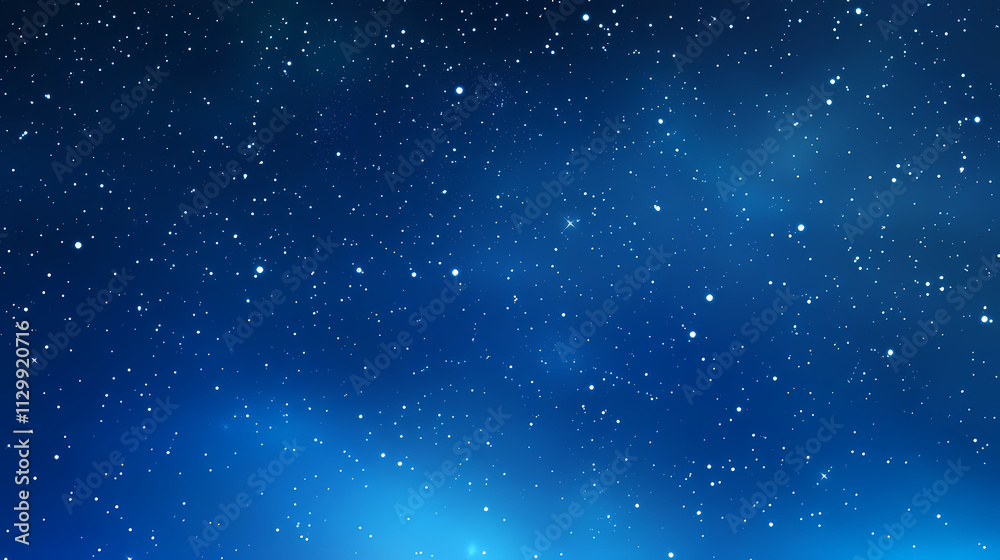 Fototapeta premium Majestic sky with aurora and stars. blue northern lights wallpaper with copy-space. Aurorae. Illustration