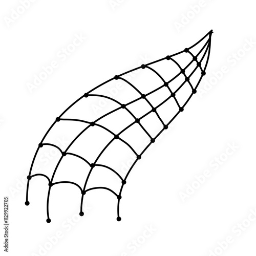 Fishing net and trap  trawl  fish tank and seine  vector