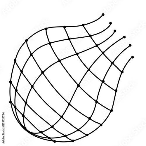 Fishing net and trap  trawl  fish tank and seine  vector
