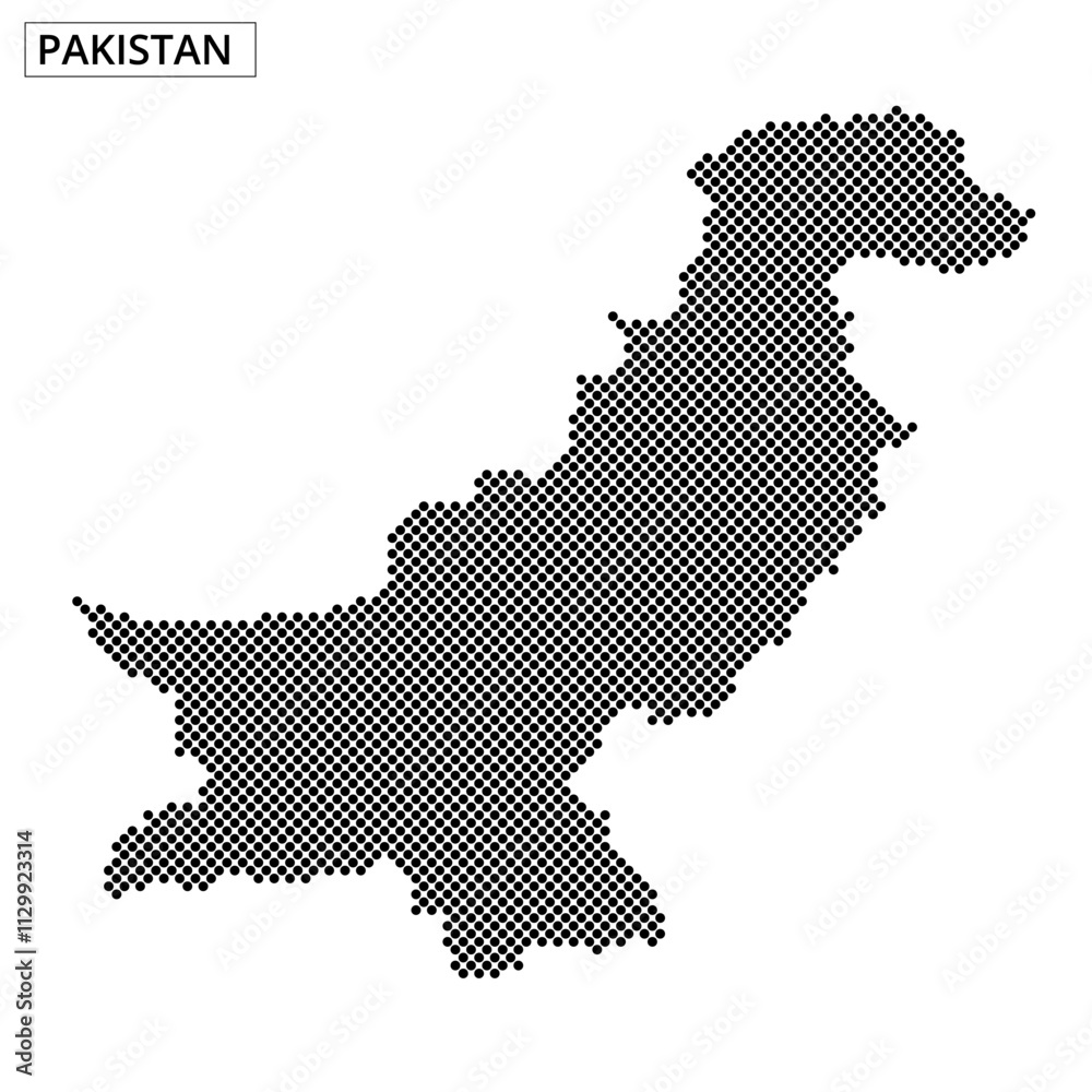 Obraz premium Detailed map outline of Pakistan showcasing geography and borders