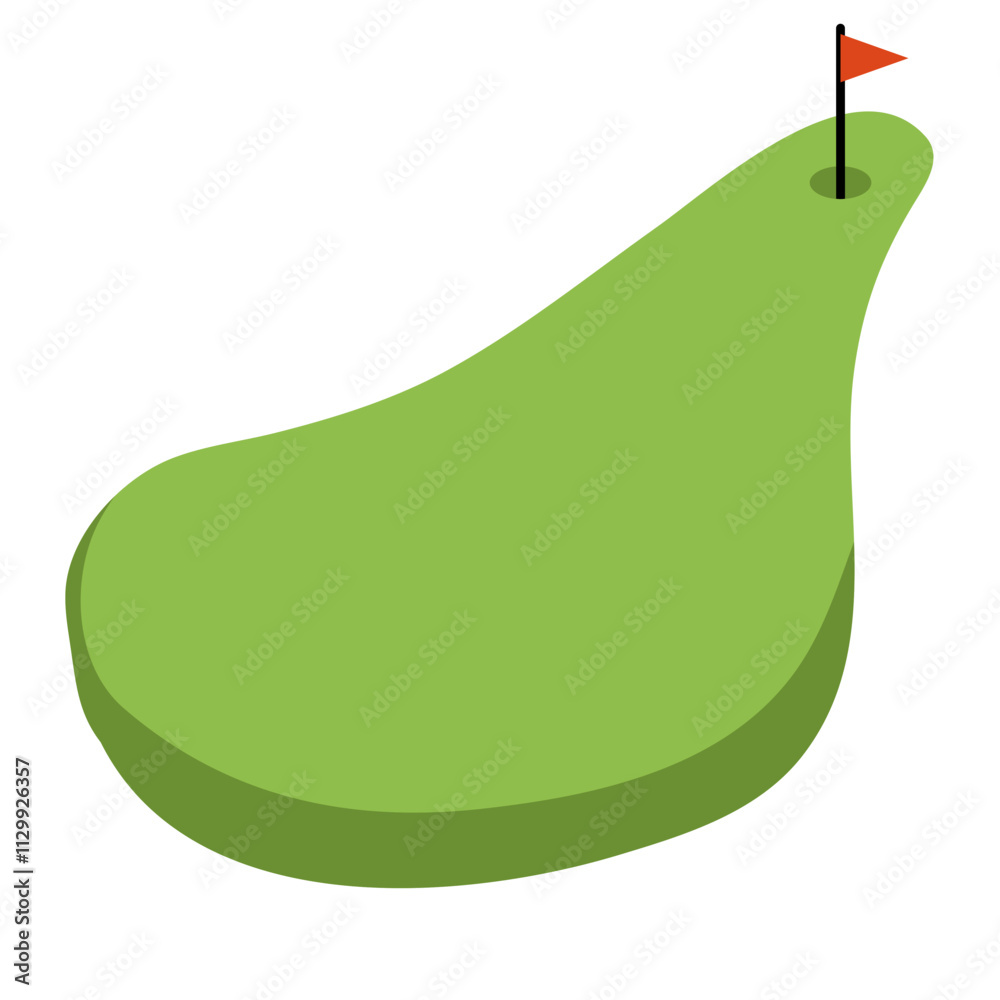 golf hole with red flag on green grass golf hole with red flag on green grass