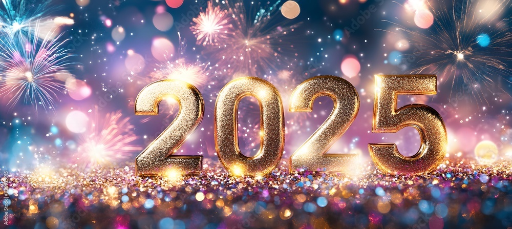 2025 New Year Celebration - Golden Numbers And Fireworks At Eve Night With Abstract Defocused Bokeh Lights,
2025 New Year Celebration - Golden Numbers And Fireworks At Eve Night With Abstract Defocused Bokeh Lights,