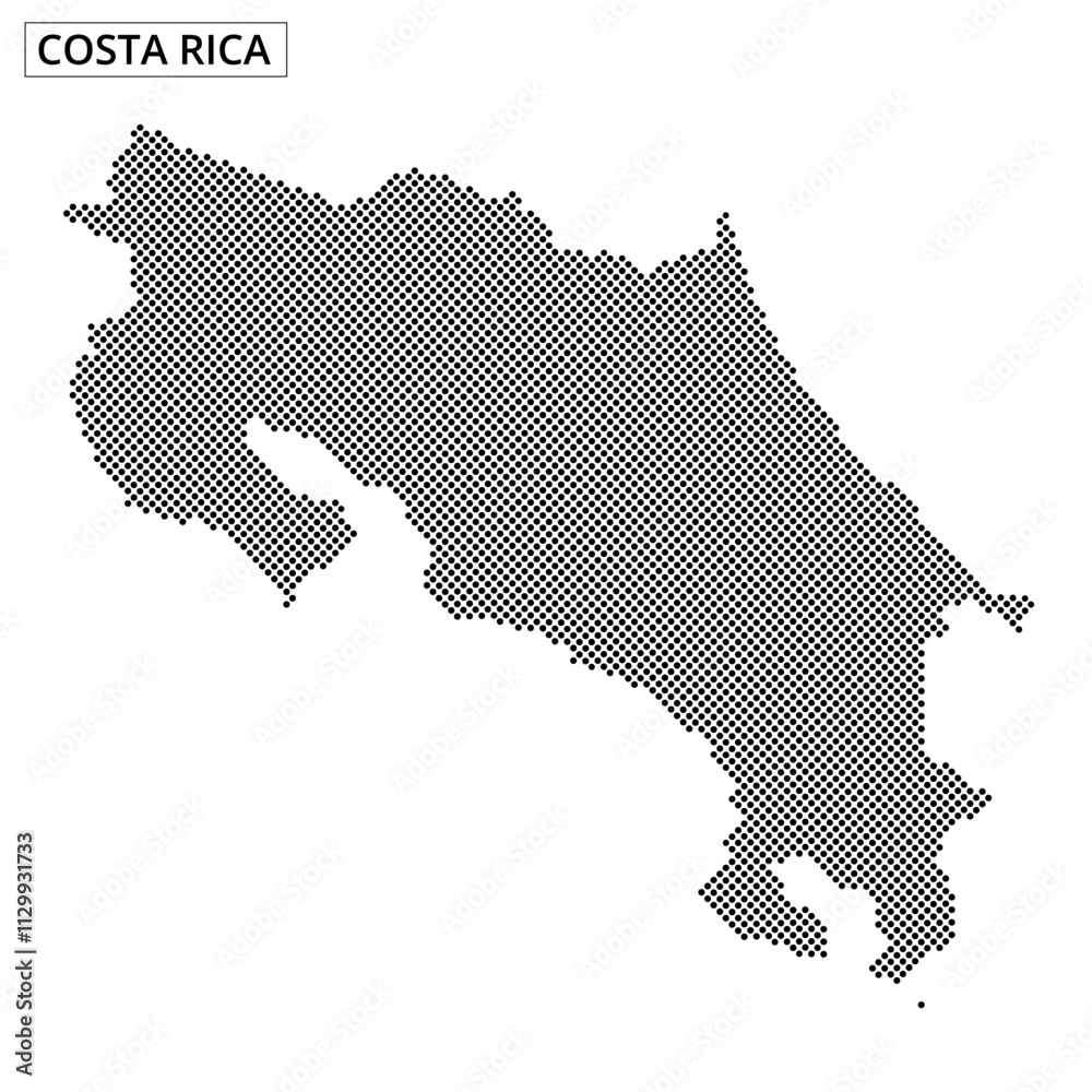 Fototapeta premium Costa Rica map design created with dotted patterns and abstract lines