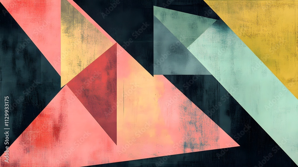 Fototapeta premium Abstract Geometric Triangle Art Pastel Colors